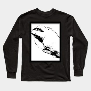 Black white design of hand with mouse Long Sleeve T-Shirt